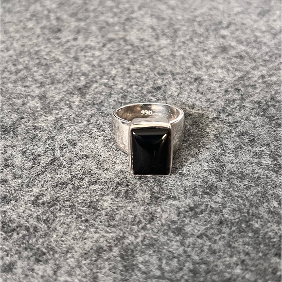 Large Black onyx sterling silver ring - Picture 5 of 5